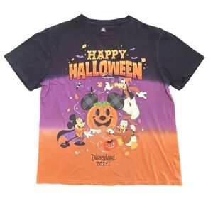 Disney Parks ombré Happy Halloween characters Mouse pumpkin t-shirt men’s L